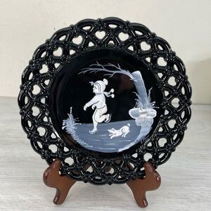 Vintage Westmoreland Signed Winter Scene Decorative Plate